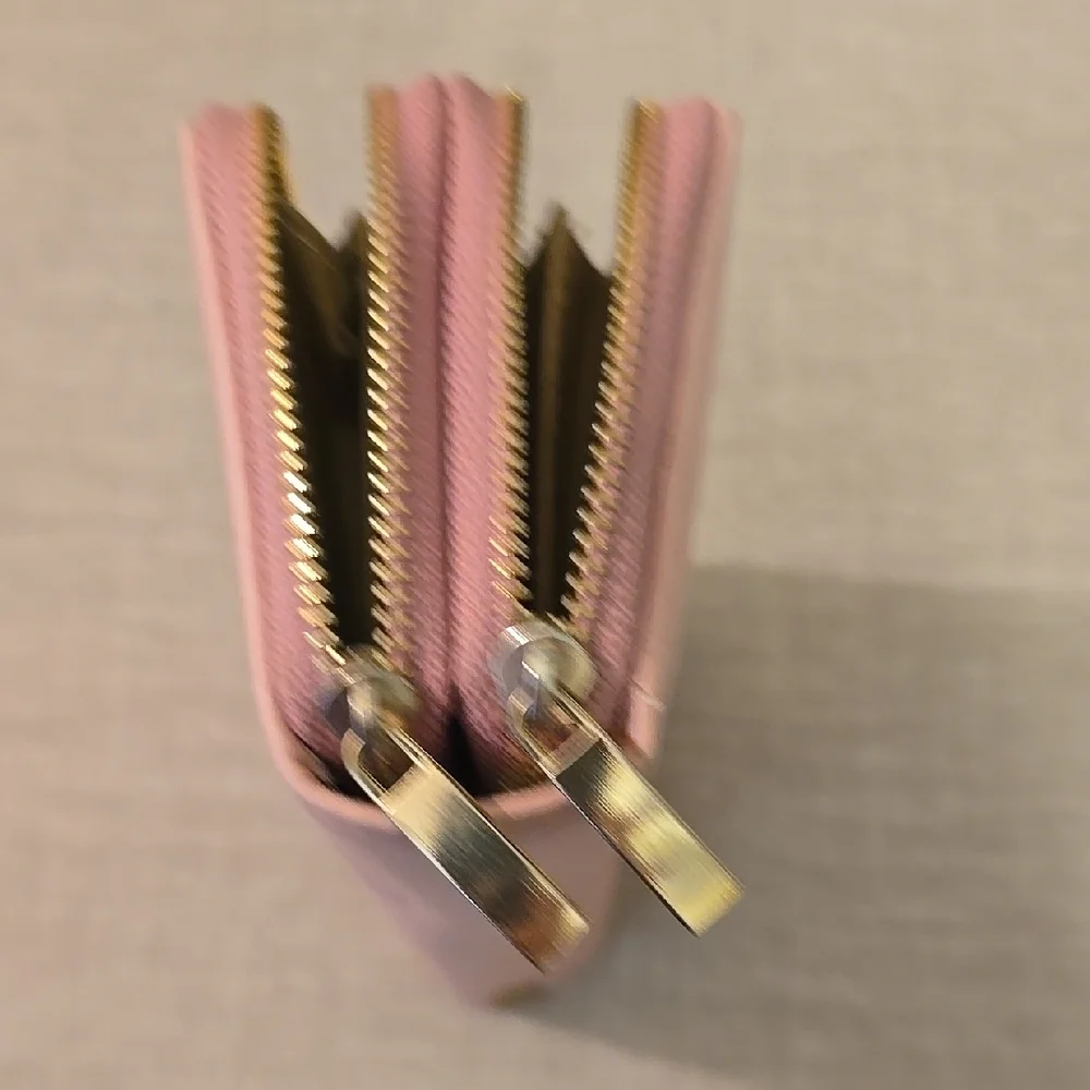 Michael Kors INSPIRED Pink Wallet with Gold Logo and Zipper Closure - Picture 4 of 7